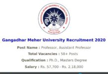 Gangadhar Meher University Recruitment 2020