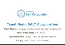 Tamil Nadu Salt Corporation Limited recruitment 2020