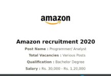 Amazon Recruitment 2020
