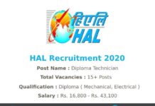 HAL Recruitment 2020