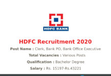 HDFC Recruitment 2020