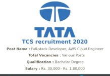 TCS Recruitment 2020