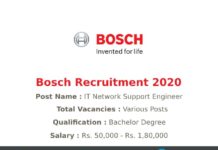 Bosch Recruitment 2020