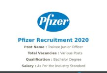 Pfizer Recruitment 2020
