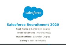 Salesforce Recruitment 2020