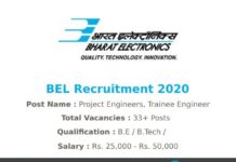 BEL Recruitment 2020