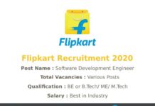 Flipkart Recruitment 2020