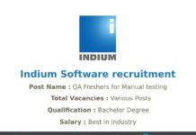 Indium Software Recruitment 2020