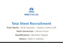 Tata Steel Recruitment 2020