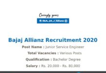 Bajaj Allianz Recruitment 2020