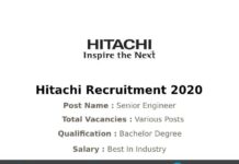 Hitachi Recruitment 2020