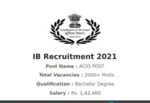 IB Recruitment 2021