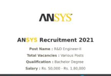 ANSYS Recruitment 2021