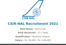 CSIR-NAL Recruitment 2021