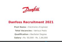 Danfoss Industries Recruitment 2021