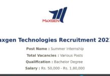 Maxgen Technologies Recruitment 2021