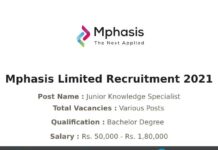 Mphasis Limited Recruitment 2021