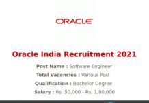 Oracle India Pvt Ltd Recruitment 2021