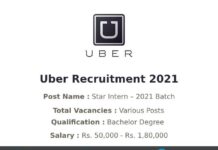 Uber Recruitment 2021