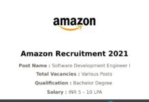 Amazon Recruitment 2021