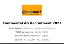 Continental AG Recruitment 2021