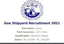Goa Shipyard Recruitment 2021