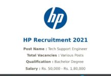 Hewlett-Packard Recruitment 2021