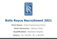 Rolls Royce Recruitment 2021