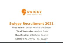Swiggy Recruitment 2021