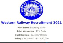 Western Railway Recruitment 2021