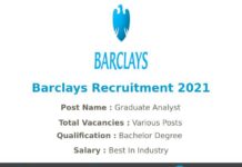 Barclays Recruitment 2021