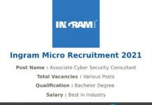 Ingram Micro Recruitment 2021 | Various Associate Cyber Security Consultant Jobs Ingram Micro