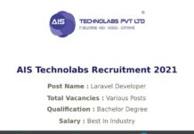 AIS Technolabs Recruitment 2021