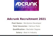 Adcrunk Recruitment 2021
