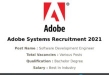 Adobe Systems Recruitment 2021