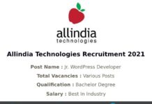 Allindia Technologies Recruitment 2021