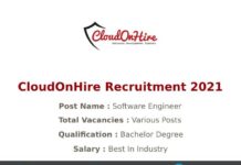 CloudOnHire Recruitment 2021