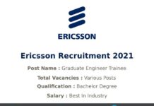 Ericsson Recruitment 2021
