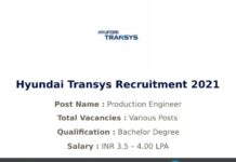 Hyundai Transys Recruitment 2021
