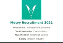 Metvy Recruitment 2021