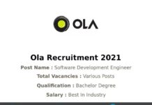 Ola Recruitment 2021