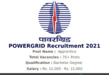 POWER GRID Recruitment 2021