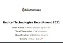 Radical Technologies Recruitment 2021