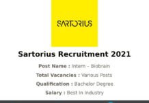 Sartorius Recruitment 2021