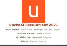 UnchaAi Recruitment 2021