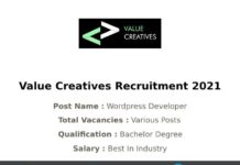 Value Creatives Recruitment 2021