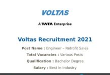 Voltas Recruitment 2021