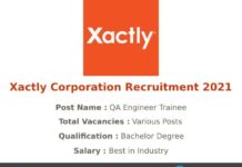 Xactly Corporation Recruitment 2021