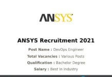 ANSYS Recruitment 2021