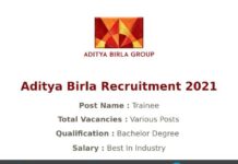 Aditya Birla Recruitment 2021
